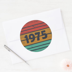 Sticker Rond Fête d'anniversaire de naissance en 1975