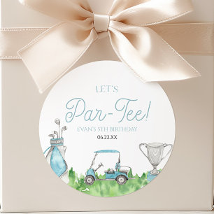Sticker Rond Fête d'anniversaire de Par-Tee Blue Golf