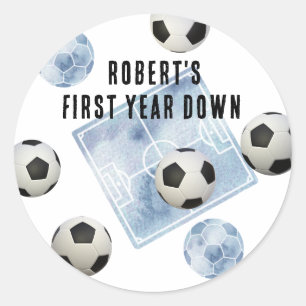 Sticker Rond Fête d'anniversaire de première année de football