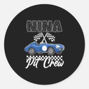 Sticker Rond Fête d'anniversaire de voiture de course famille d