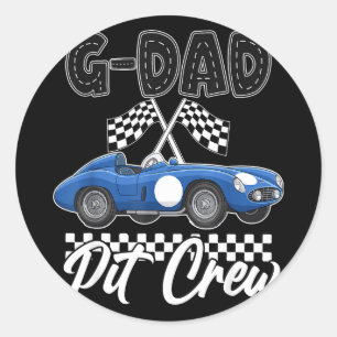 Sticker Rond Fête d'anniversaire de voiture de course famille g