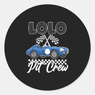 Sticker Rond Fête d'anniversaire de voiture de course famille l