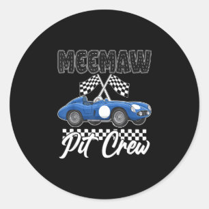 Sticker Rond Fête d'anniversaire de voiture de course famille m