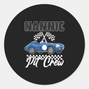 Sticker Rond Fête d'anniversaire de voiture de course famille n