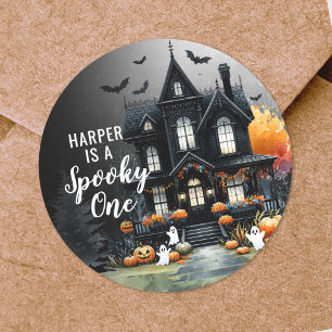 Sticker Rond Fête d'anniversaire des 1 an de Spooky One Hallowe