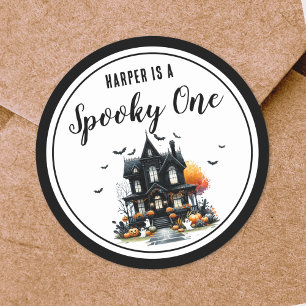 Sticker Rond Fête d'anniversaire des 1 an de Spooky One Hallowe