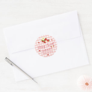 Sticker Rond Fête d'anniversaire des 3 ans Berry Sweet Strawber