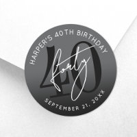 Fête d'anniversaire des 40 ans noir moderne