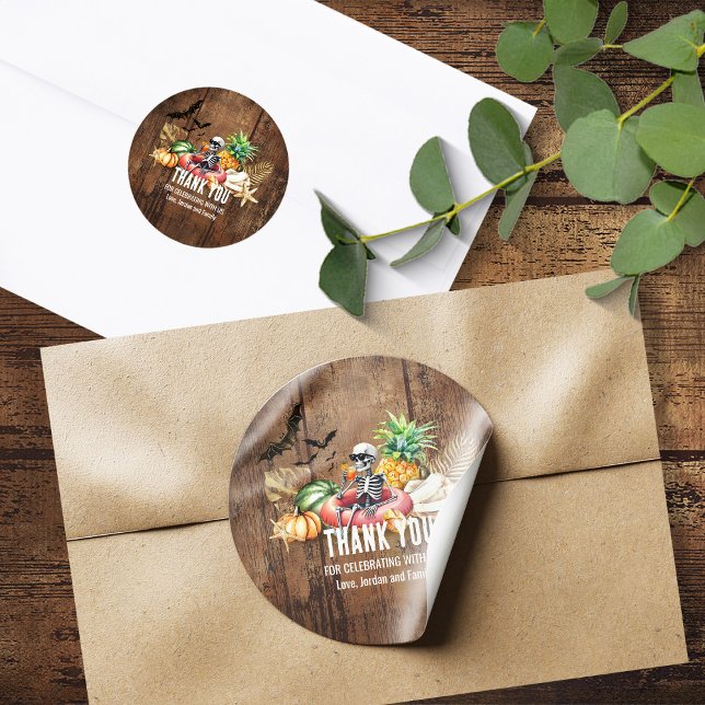 Sticker Rond Fête d'anniversaire d'été été et d'Halloween (Créateur téléchargé)