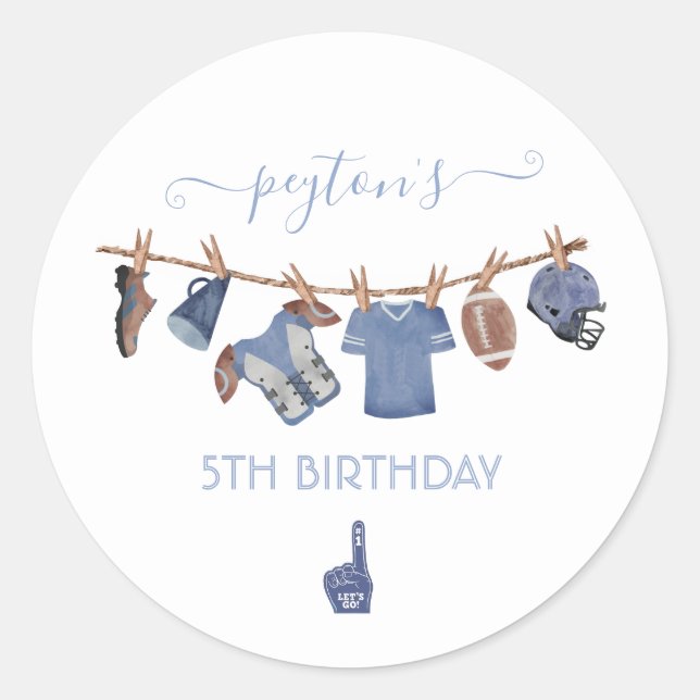 Sticker Rond Fête d'anniversaire du football (Devant)