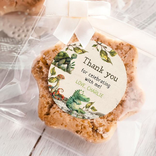 Sticker Rond Fête d'anniversaire du reptile Show (Créateur téléchargé)