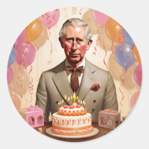 Sticker Rond Fête d'anniversaire du roi Charles III