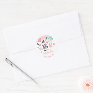Sticker Rond Fête d'anniversaire du spa de beauté glitz et glam