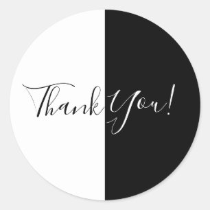 Sticker Rond Fête d'anniversaire élégante en noir et blanc demi