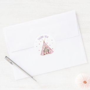 Sticker Rond Fête d'anniversaire en pyjama avec nuitée