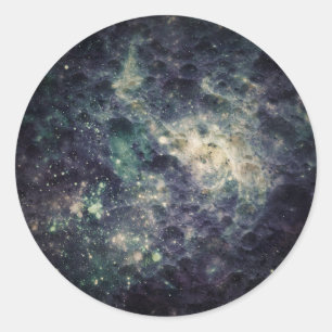 Sticker Rond Fête d'anniversaire Galaxie Sombre Rock