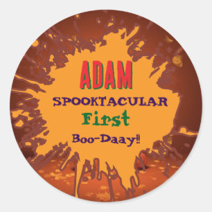 Sticker Rond Fête d'anniversaire Halloween Enfants Halloween