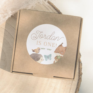 Sticker Rond Fête d'anniversaire mixte sur le thème des animaux