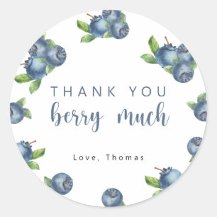 Sticker Rond Fête d'anniversaire myrtille merci beaucoup