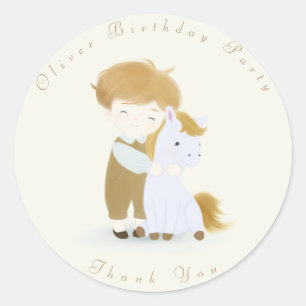 Sticker Rond Fête d'anniversaire personnalisée, Baby shower