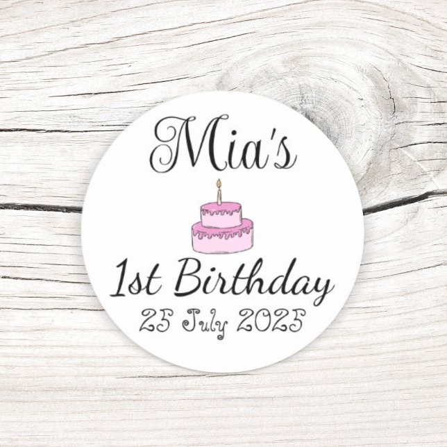 Sticker Rond Fête d'anniversaire personnalisée Favoriser (Make your birthday celebrations extra special with this personalized round sticker! )