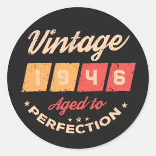 Sticker Rond Fête d'anniversaire personnalisée quatre-vingts vi