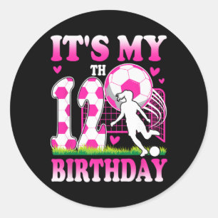 Sticker Rond Fête d'anniversaire pour fille de 12 ans sur le th