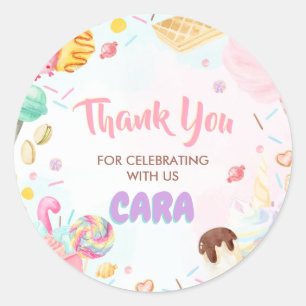 Sticker Rond Fête d'anniversaire quatre fois plus douce