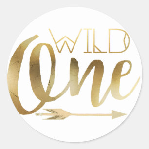 Sticker Rond Fête d'anniversaire sauvage de Boho une   première