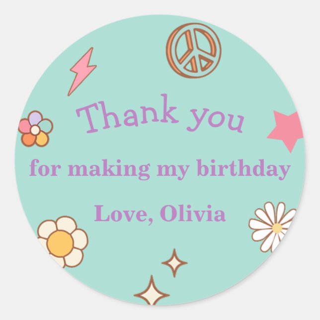 Sticker Rond Fête d'anniversaire super (Devant)