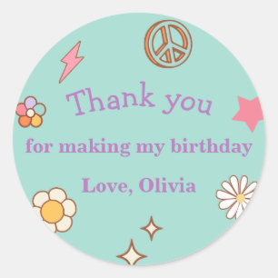 Sticker Rond Fête d'anniversaire super