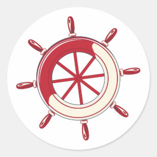 Sticker Rond Fête d'anniversaire sur le thème nautique