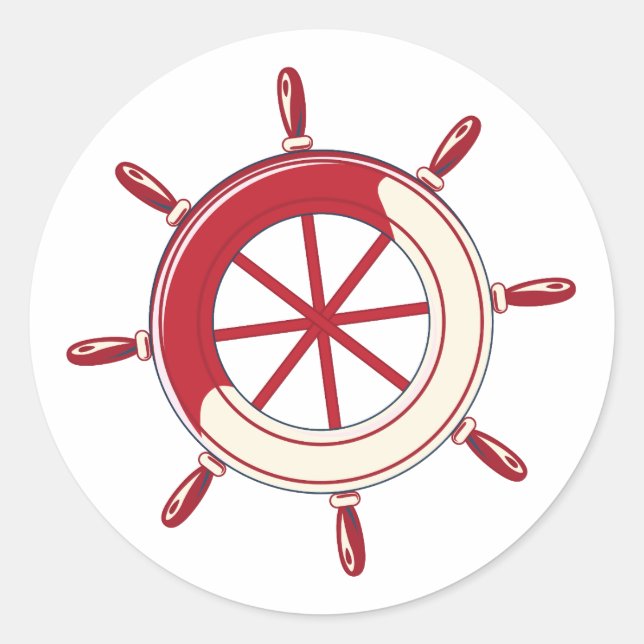 Sticker Rond Fête d'anniversaire sur le thème nautique (Devant)