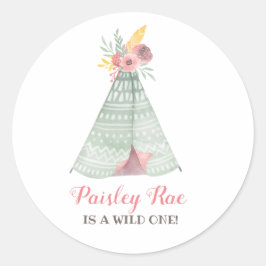 Sticker Rond Fête d'anniversaire Wild Boho