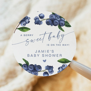 Sticker Rond Fête de bébé douce petite myrtille