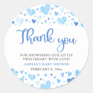 Sticker Rond Fête de Bébé Garçon Saint-Valentin Mignon Bébé