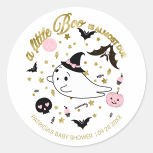 Sticker Rond Fête de bébé Halloween Petite Fantôme Fille