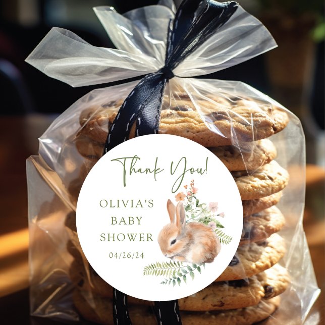 Sticker Rond Fête de bébé Lapin Délice de la Nature (Créateur téléchargé)