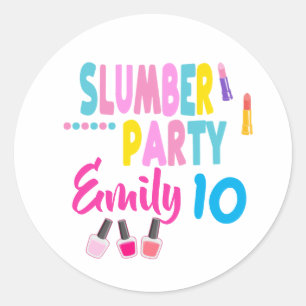 Sticker Rond Fête de bois d'oeuvre Anniversaire Fille Personnal