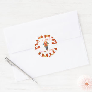 Sticker Rond Fête de fiançailles autour d'un écrevisse - Amour 