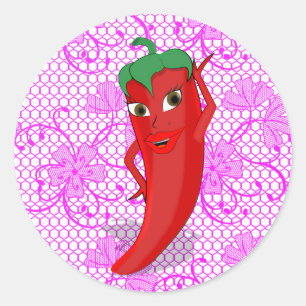 Sticker Rond Fête de Fiançailles avec une Diva au Piment Fort R