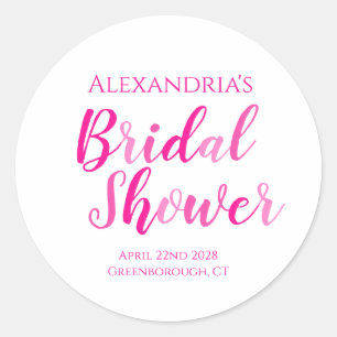 Sticker Rond Fête de Fiançailles Rose Chaud Moderne