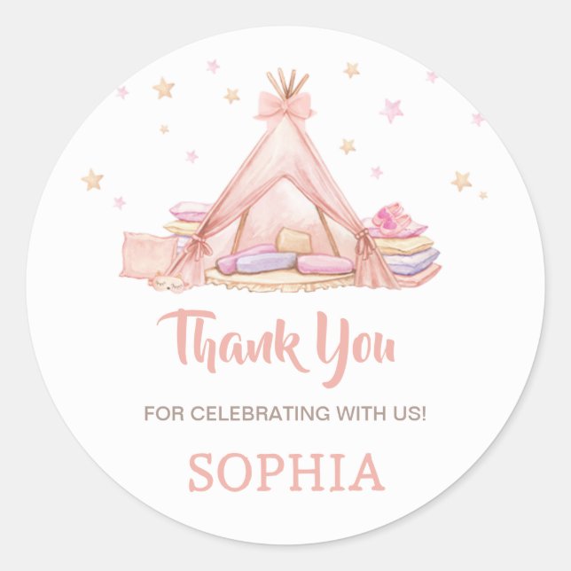 Sticker Rond Fête de la fête de l'anniversaire des filles (Devant)