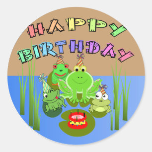 Sticker Rond fête de la grenouille