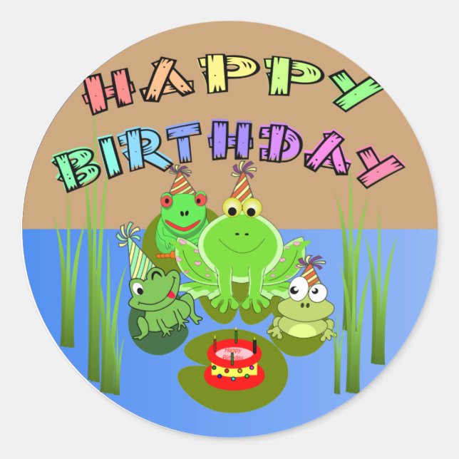 Sticker Rond fête de la grenouille (Devant)
