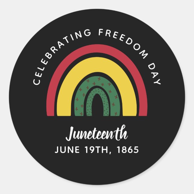Sticker Rond Fête de la Liberté 1865 Arc-en-ciel (Devant)