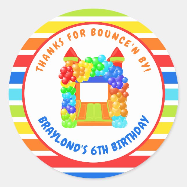 Sticker Rond Fête de la Maison de rebond colorée (Devant)