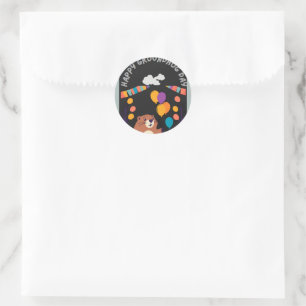 Sticker Rond Fête de la marmotte : ombre ou ombre?
