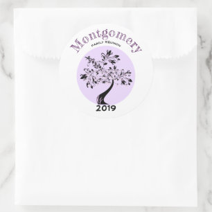 Sticker Rond Fête de la Réunion Famille Tendance Arbre pourpre