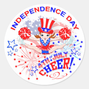 Sticker Rond Fête de l'Indépendance, 4 juillet, Soeur